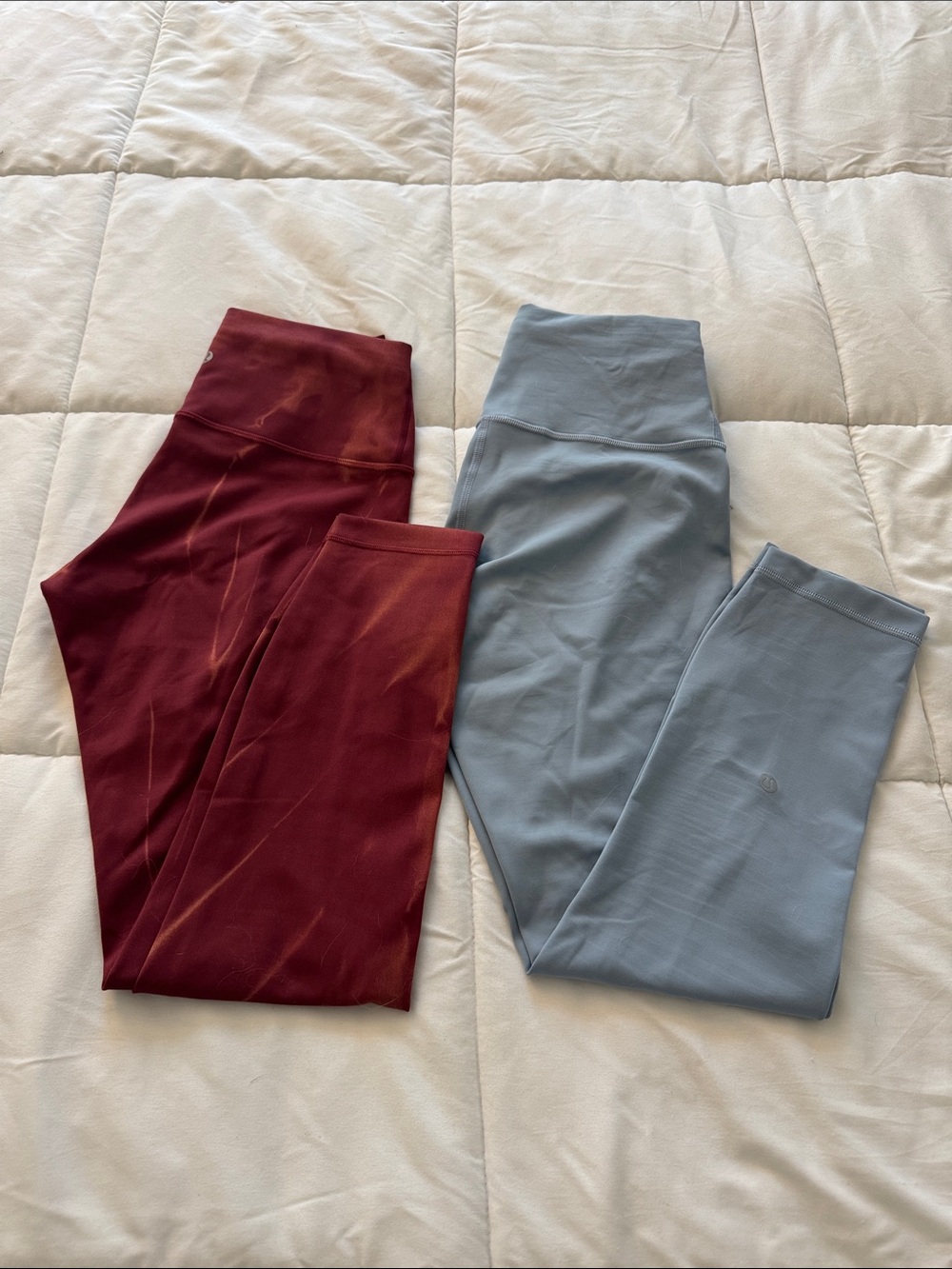 lululemon athletica Maroon High-Rise Leggings and Light Blue Bundle